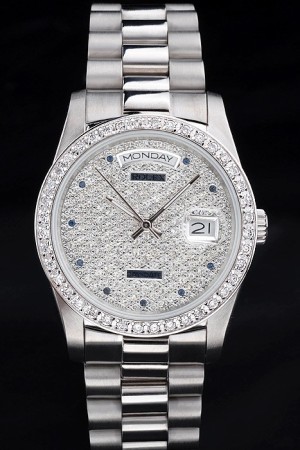 Rolex Day-Date Swiss Movement Quality Replica gentlemen Watches Automatic White watch Diamond Dial 44mm