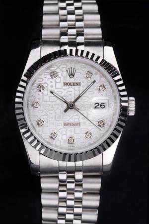 Rolex Datejust Swiss Movement Quality Replica Watches Silver Watch White Dial 45mm