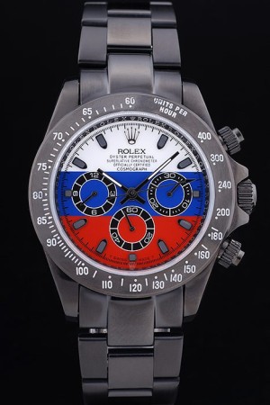 Rolex Swiss Movement Silver Grey Watch Tri-color Dial 48mm