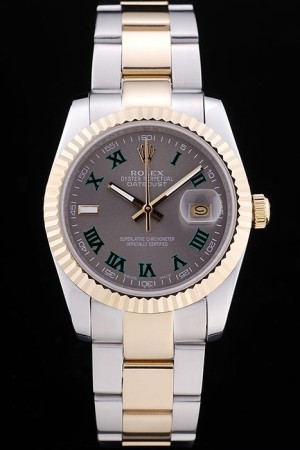 Rolex Swiss Movement Two-color Watch Grey Dial 44mm