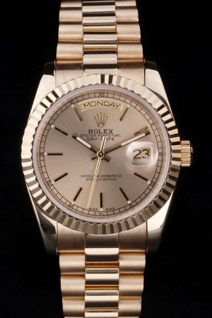 Rolex Day-Date Swiss Movement Quality Replica Watches Automatic Gold Watch Gold Dial 48mm