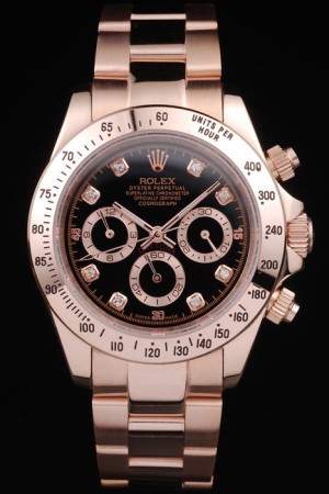 Rolex Daytona Rose Gold Plated Stainless Steel Black Dial 48mm