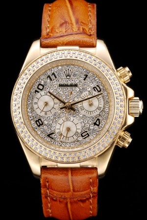 Rolex Daytona Swiss Movement Replica Brown Watches  White Dial 44mm