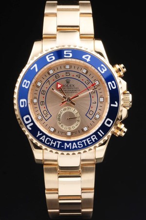 Rolex Yacht-Master Swiss Movement Monochrome Watch Gold Dial 48mm