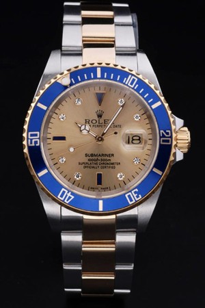Rolex Submariner Swiss Movement Two-color Watch Gold Dial 47mm