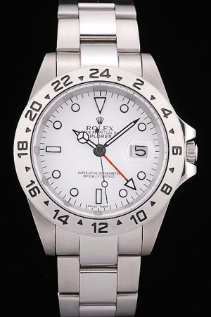 Rolex Explorer Swiss Movement Monochrome Watch Stainless Steel Tachymeter White Dial 48mm