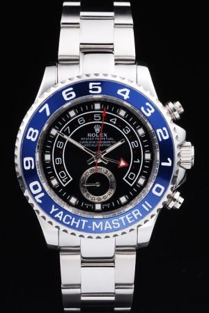 Rolex Yacht-Master Swiss Movement Monochrome Watch Black Dial 48mm