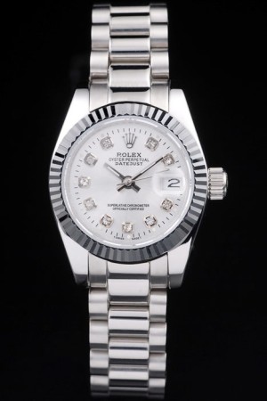 Rolex Datejust Swiss Movement Quality Replica Watches Silver Watch White Dial 35mm