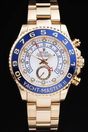 REPLICA ROLEX YACHT-MASTER II SWISS MOVEMENT AUTOMATIC TWO-TONE WATCH WHITE DIAL 44MM