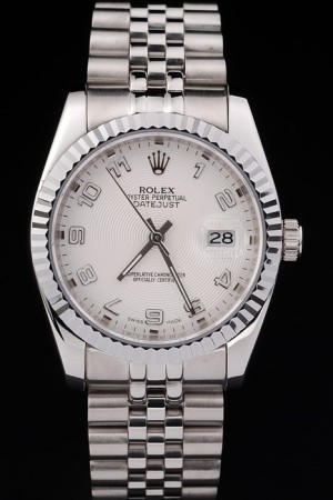 Rolex Datejust Swiss Movement Replica Watches Silver Watch White Dial 44mm