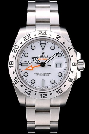 Rolex Explorer Swiss Movement Monochrome Watch Stainless Steel Bezel White Dial  Tachymeter 48mm