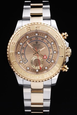 Rolex Yacht-Master Swiss Movement Two-color Watch Gold Dial 48mm