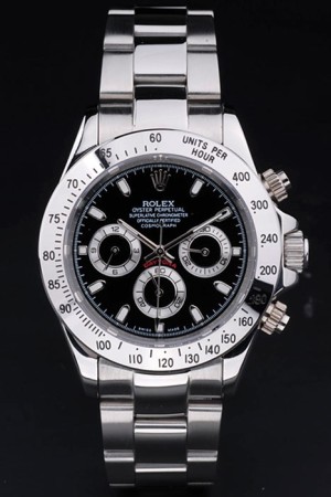 Rolex Daytona Swiss Movement Monochrome Watch Black Dial 47mm