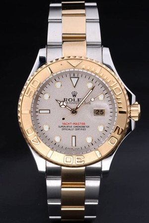 Rolex Yacht-Master Swiss Movement Two-color Watch Silver Grey Dial 48mm