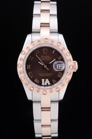 Rolex Swiss Movement Two-color Watch Chocolate Dial 35mm