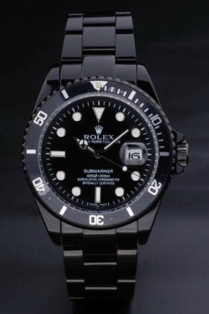 Rolex Submariner Swiss Movement Monochrome Watch Black Dial 47mm