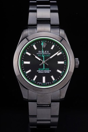 Rolex Swiss Movement Monochrome Watch Black Dial 48mm