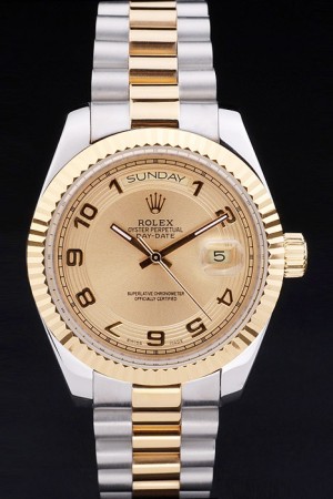 Rolex Day-Date Swiss Movement Quality Replica Watches Automatic Watch Gold Dial 48mm
