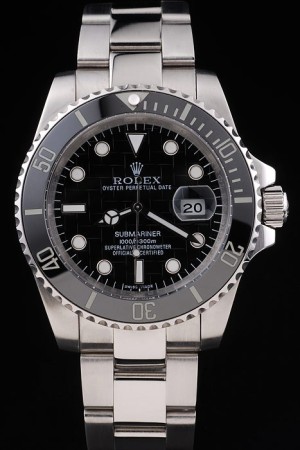 Rolex Submariner Swiss Movement Monochrome Watch Black Dial 40mm