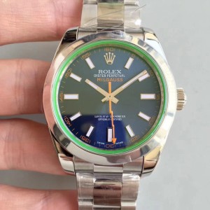 Replica Swiss Rolex Milgauss Automatic Blue Dial Stainless Steel Men's Watch 116400GV High End 