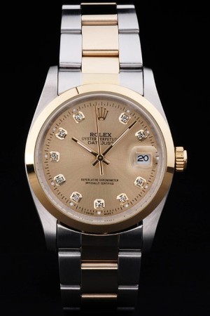 Rolex Datejust Swiss Movement Quality Replica Watches Silver Watch Gold Dial 45mm