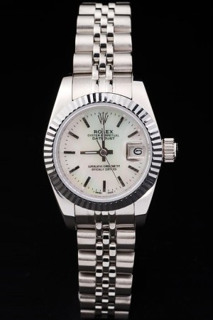Rolex Datejust Swiss Movement Replica Watches Silver Watch White Dial 34mm