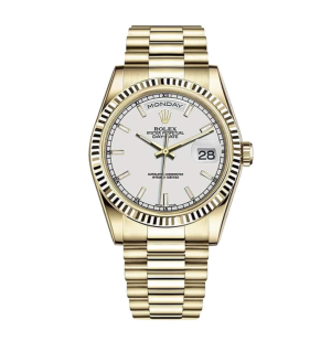  Replica Swiss Rolex Day Date 40 White Dial Automatic Men's Platinum President Watch High End