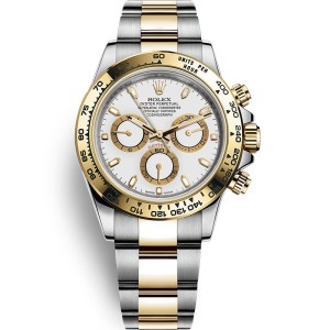  Replica Rolex Daytona White Dial Gold Super Clone Swiss Automatic Men's Watch 116503-0001 40mm