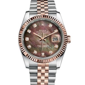 Replica Swiss Rolex Datejust 36 Black Mother of Pearl Dial Men's Watch 116231