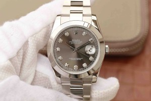 High End Replica Swiss Rolex Datejust 41 Diamond Rhodium Dial Automatic Men's Watch 126300 