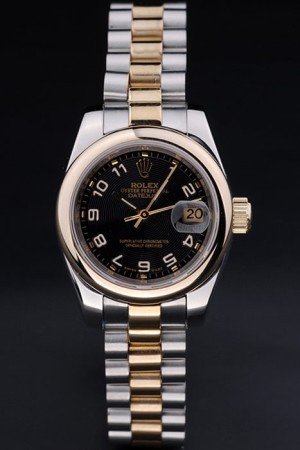 Rolex Datejust Swiss Movement Quality Replica Watches Silver Watch Black Dial 34mm