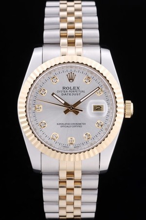 Rolex Swiss Movement  Two-color Watch White Dial 44mm