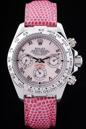Rolex Swiss Movement  Monochrome Pink Ladies Watch Light Pink Dial 44mm