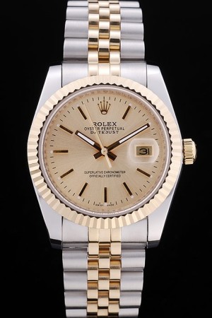 Rolex Swiss Movement Two-color Watch Gold Dail 44mm