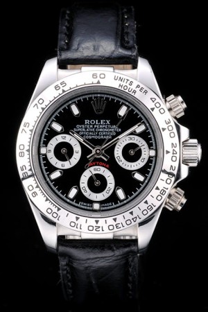 Rolex Daytona Swiss Movement Replica Monochrome Watches Black Dial 44mm