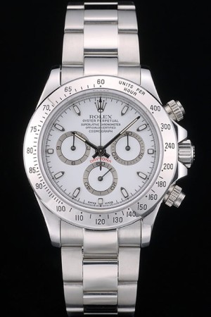 Swiss Rolex Daytona Swiss Movent  Stainless Steel Bracelet White Dial 47mm 
