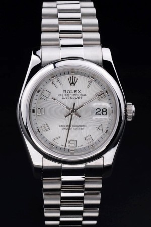 Rolex Datejust Swiss Movement Quality Replica Watches Silver Watch Silver Dial 45mm