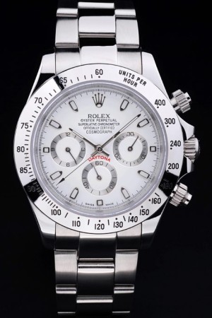 Rolex Daytona Swiss Movement Silver Watch White Dial 48mm
