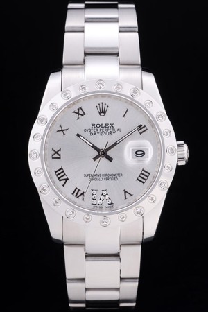 Rolex  Swiss Movement Monochrome Silver White Watch White Dial 44mm