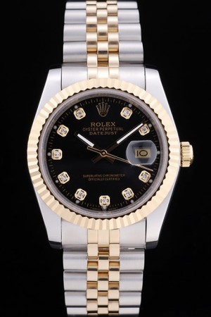 Rolex rl315 Swiss Movement  Two-color Watch   Golden Watch 44mm
