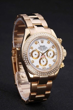 Rolex Daytona Swiss Movement  Golden Watch White Dial 48mm