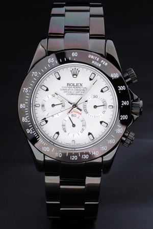 Rolex Daytona Swiss Movement Monochrome Watch Black Dial 48mm