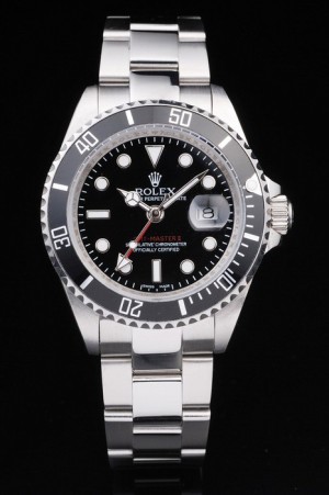 Rolex Gmt-Master Swiss Movement  Monochrome Watch Black Dial 48mm