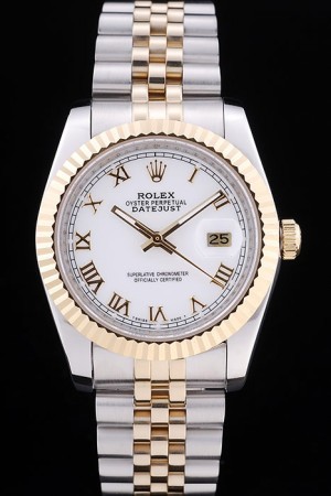 Rolex Swiss Movement Two-color Watch White Dial 44mm