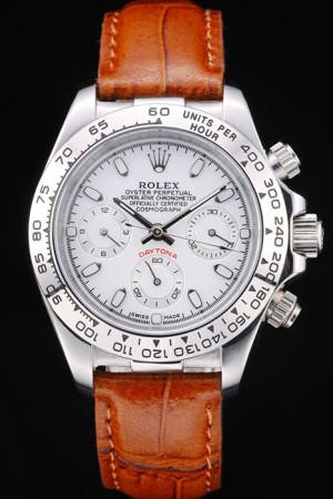 Rolex Daytona Swiss Movement Replica Brown Watches White Dial 44mm