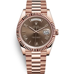 Replica Swiss Rolex  Day-Date Automatic Chocolate Dial 18k Everose Gold President Watch 228235 