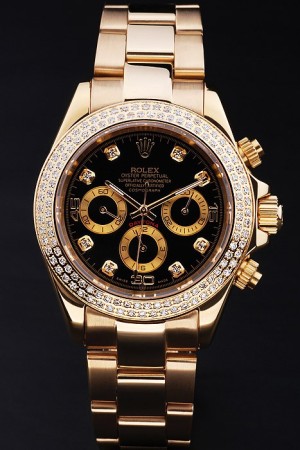 Rolex Daytona Swiss Movement Monochrome  Gentlemen Watch Black Dial 48mm