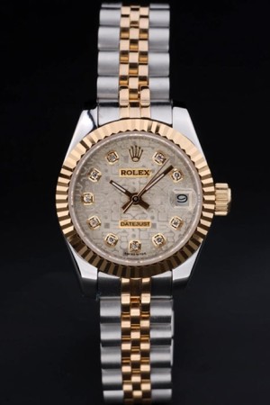 Rolex Datejust Swiss Movement Quality Replica Watches Silver Watch Gold Dial 34mm