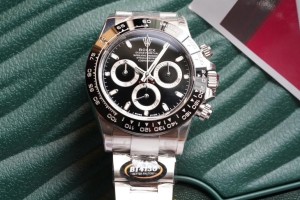 Replica Swiss Rolex Cosmograph Daytona Black Dial Stainless Steel Oyster Men's Watch 116500 High End