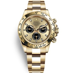 High End Replica Swiss Rolex Cosmograph Daytona Champagne and Black Dial Men's Oyster Watch 116508